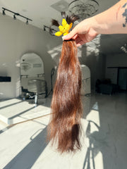 Premium Sleek Straight Wave Hair – Warm Brown #0060 (18”)