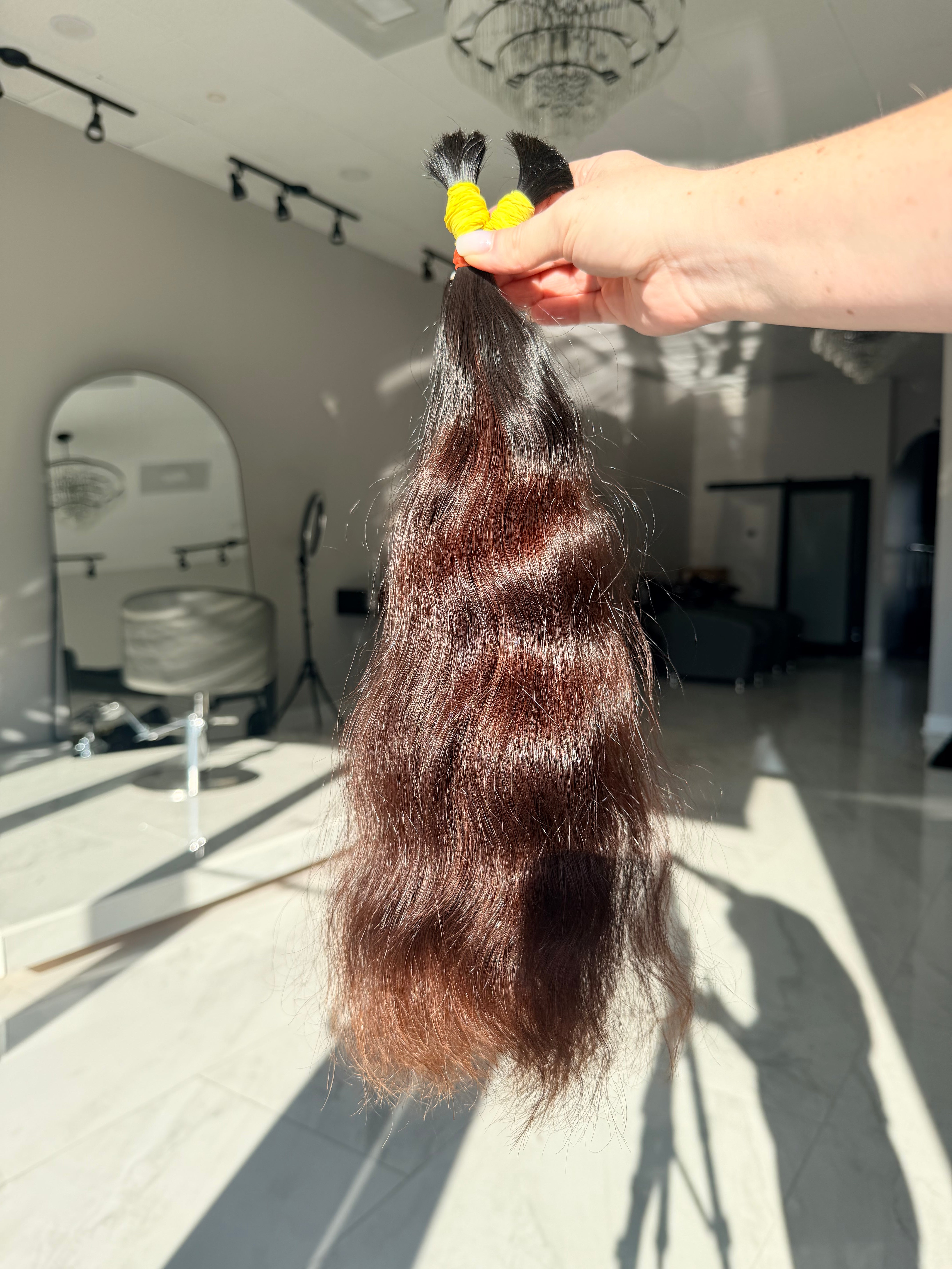 Premium Natural Wavy Hair — Warm Brown #0063 (16”)