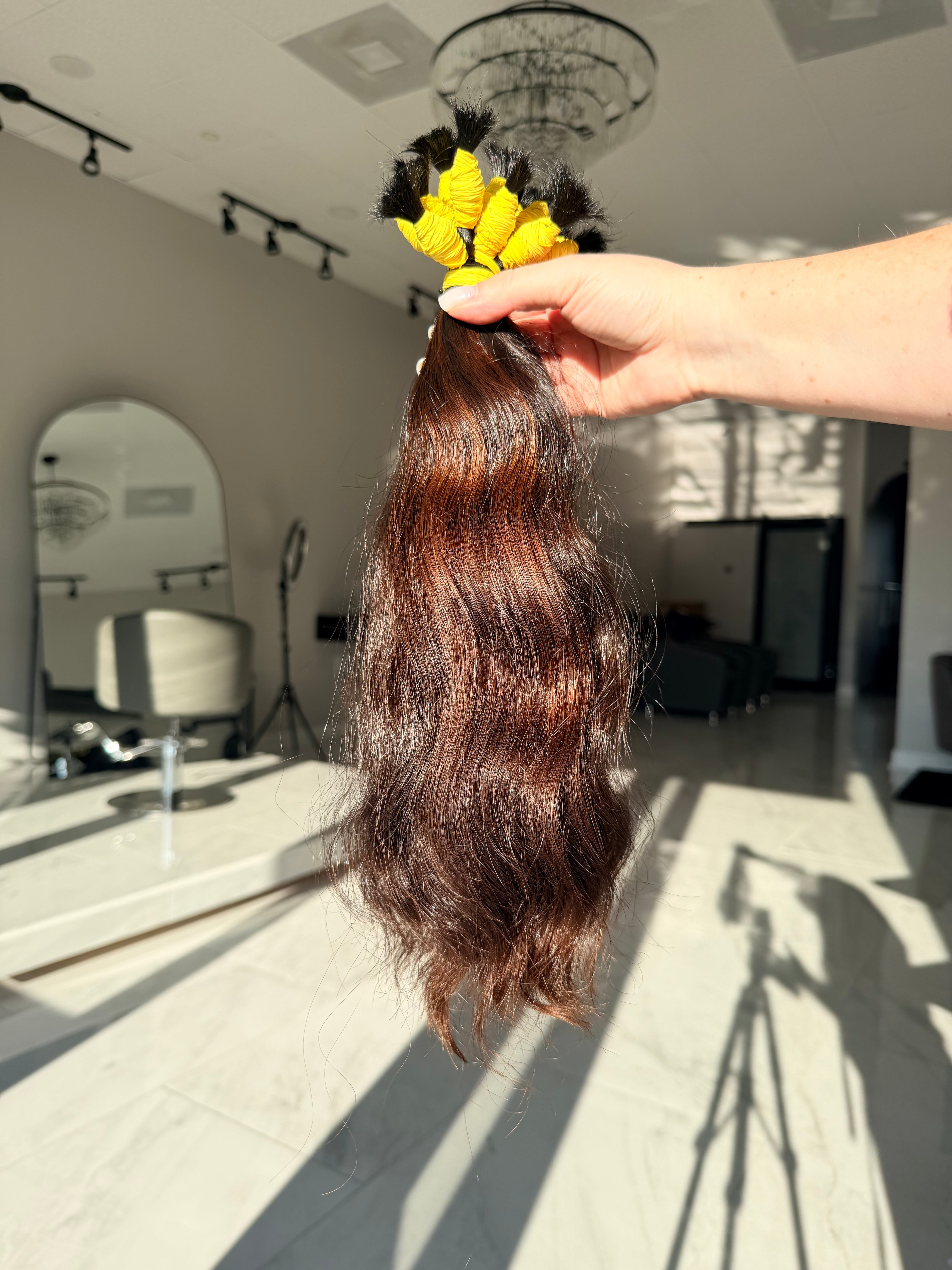 Premium Natural Wavy Hair — Warm Brown #0067 (14”)