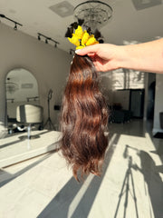 Premium Natural Wavy Hair — Warm Brown #0067 (14”)