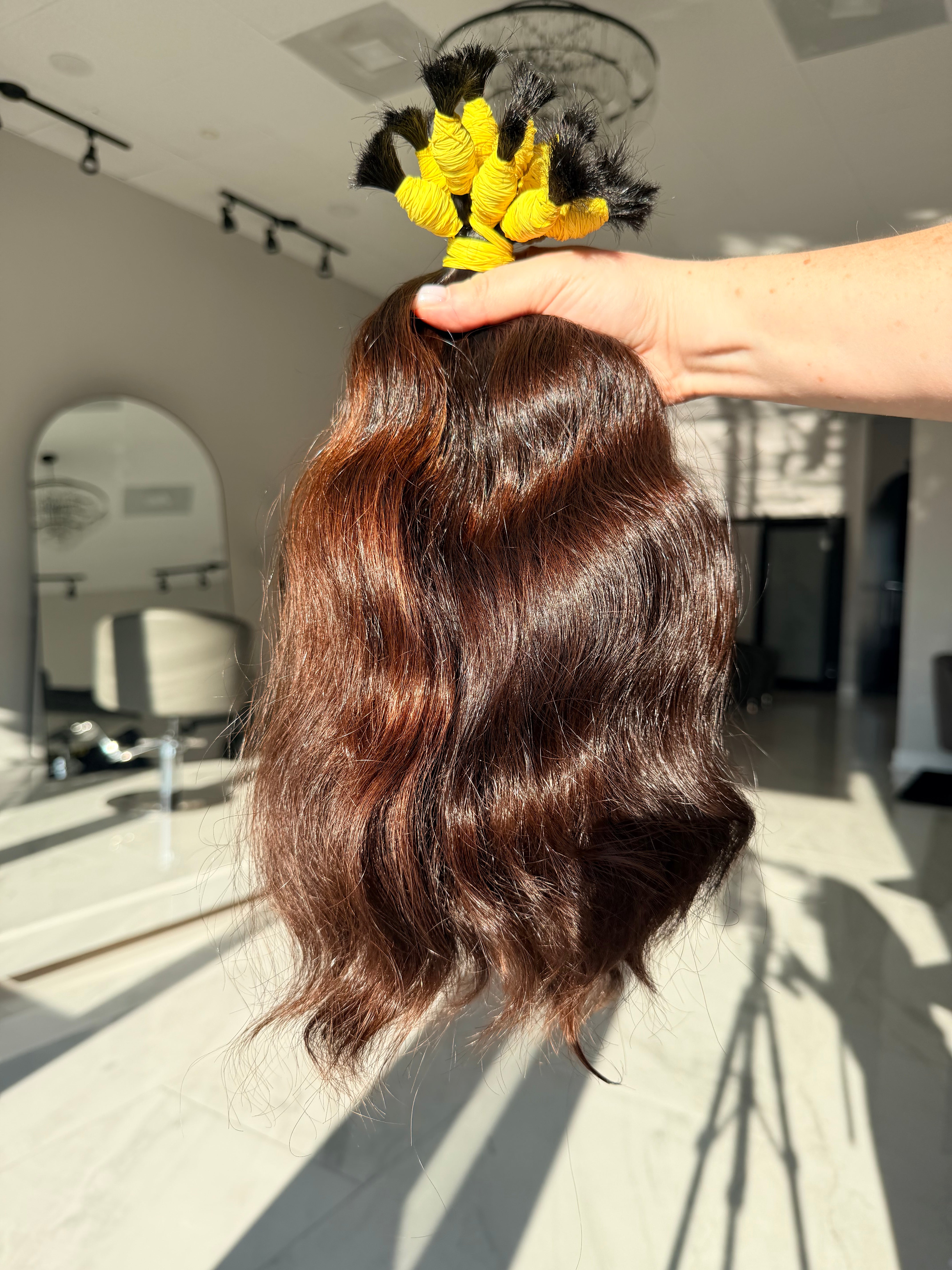 Premium Natural Wavy Hair — Warm Brown #0067 (14”)