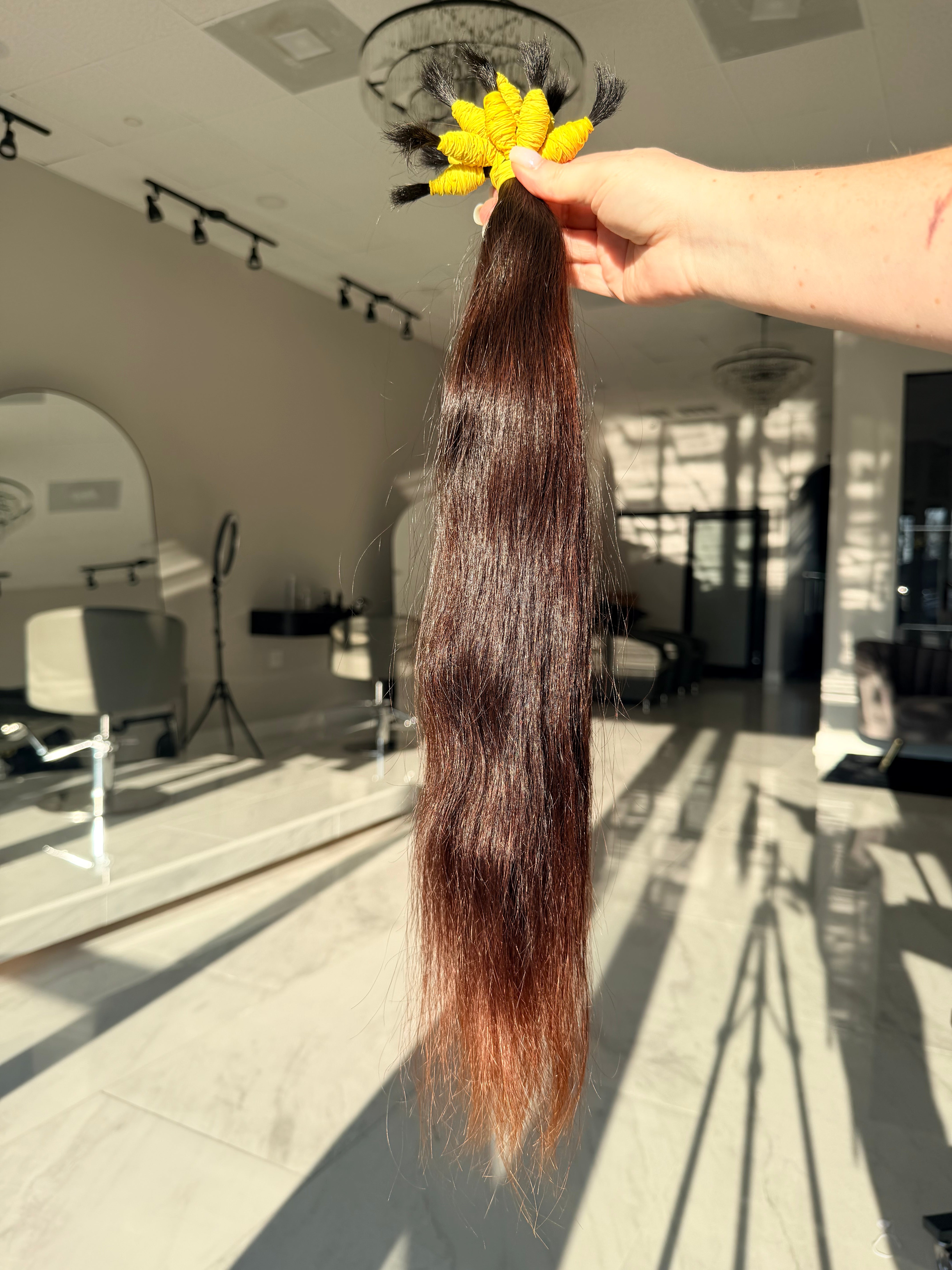 Premium Natural Straight Hair — Warm Brown #0072 (20”)