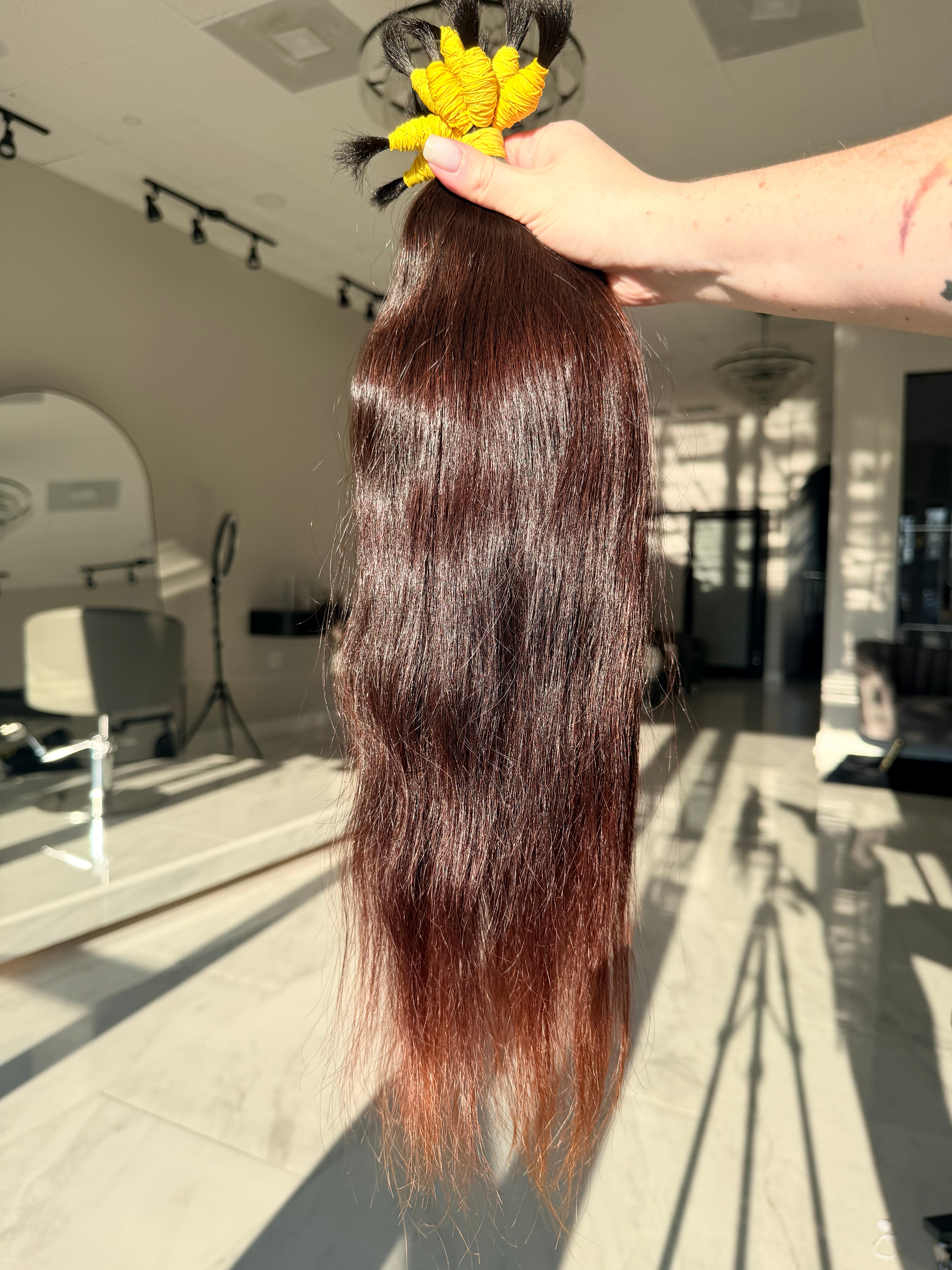 Premium Natural Straight Hair — Warm Brown #0072 (20”)