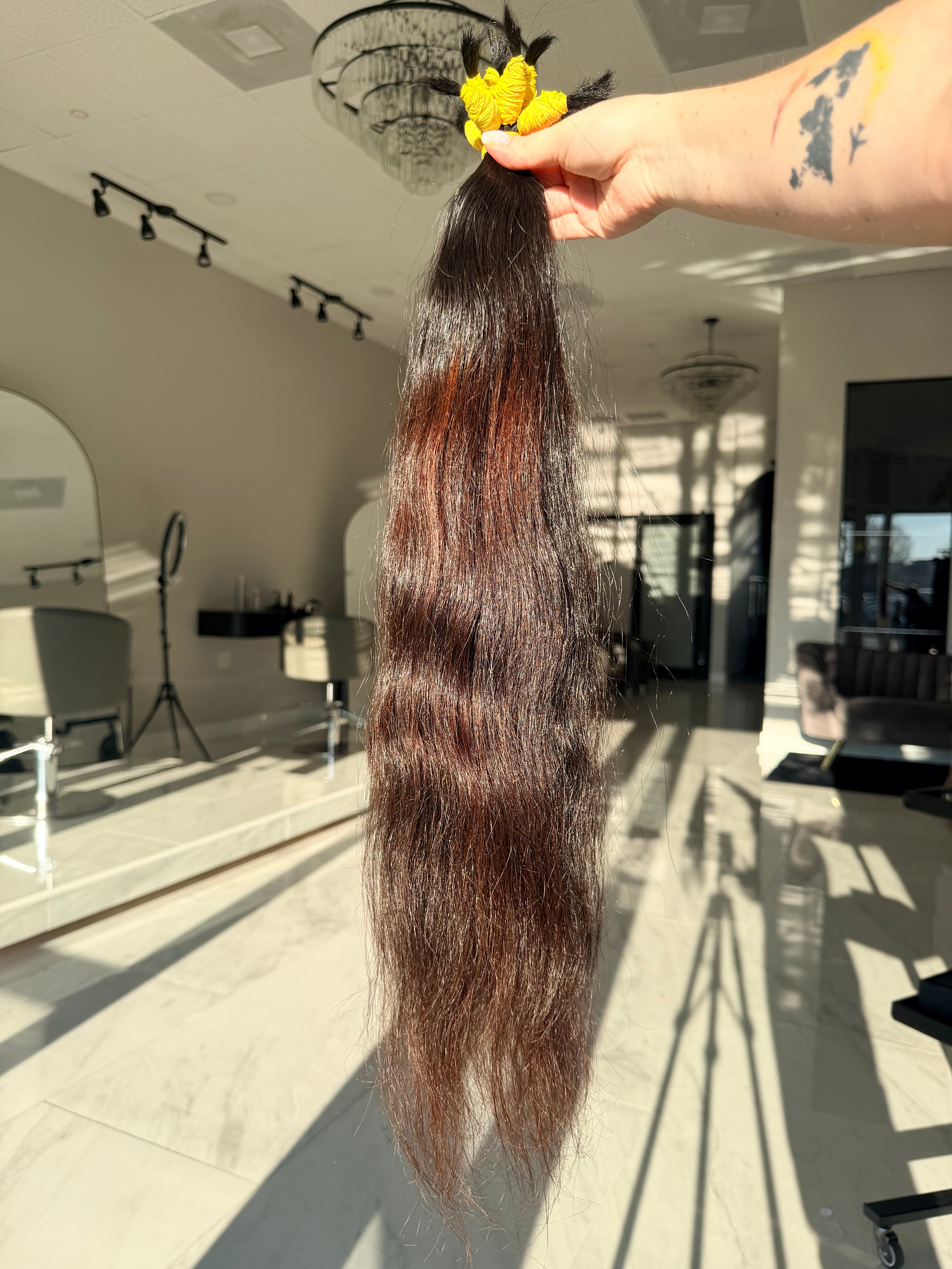 Premium Natural Straight Hair — Warm Brown #0073 (24”)