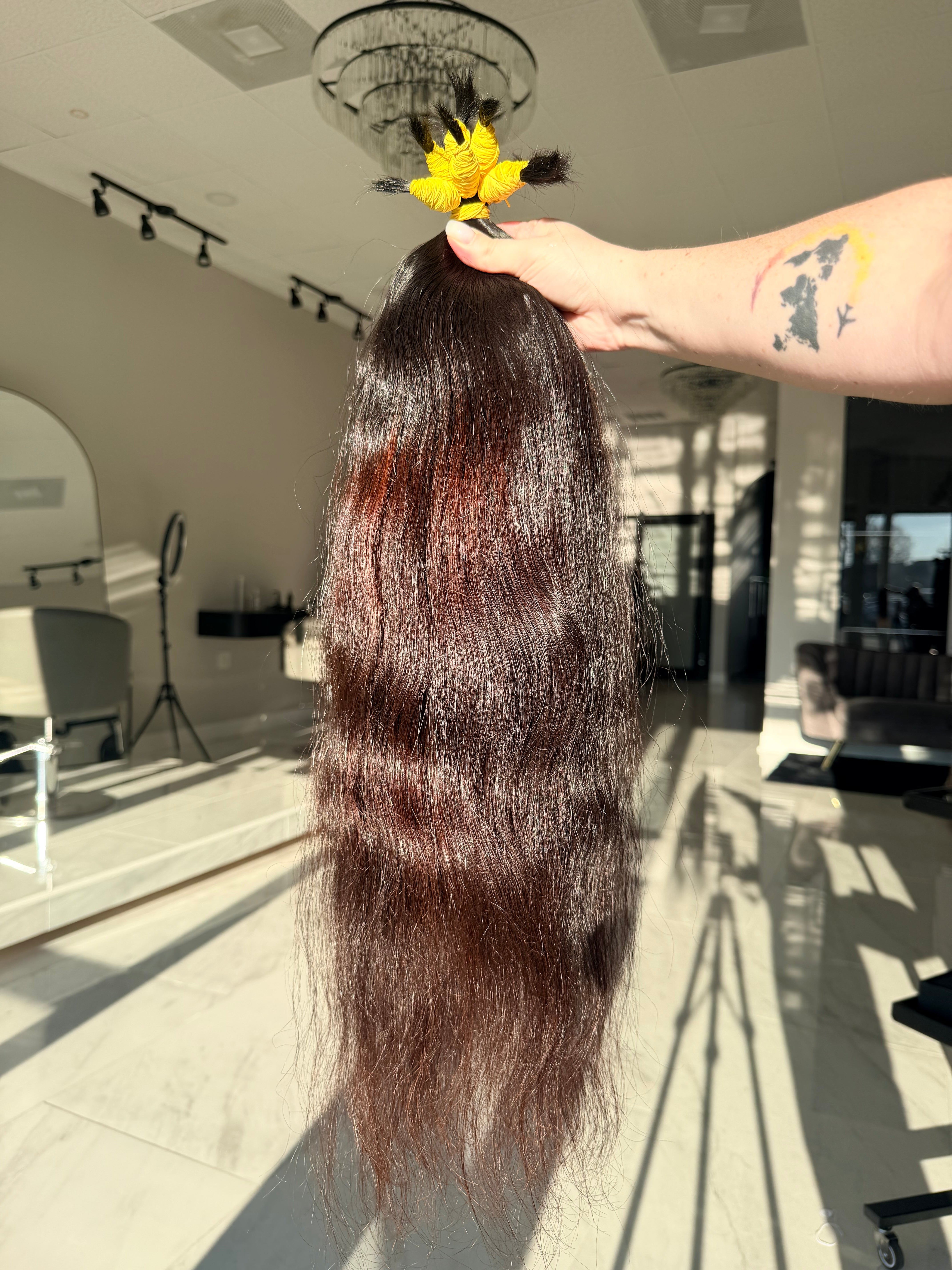 Premium Natural Straight Hair — Warm Brown #0073 (24”)