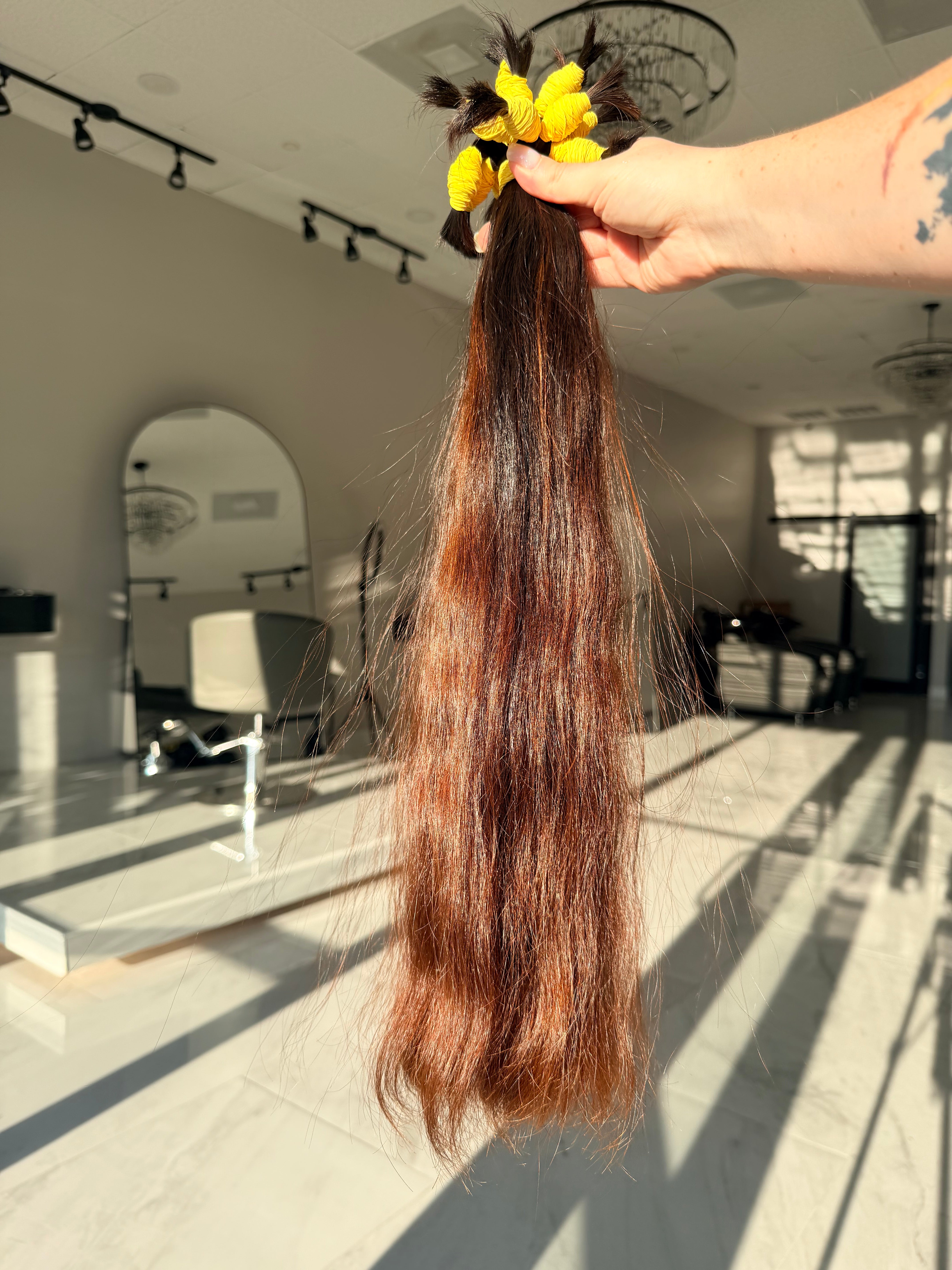 Premium Natural Straight Hair — Warm Copper Brown #0074 (20”)