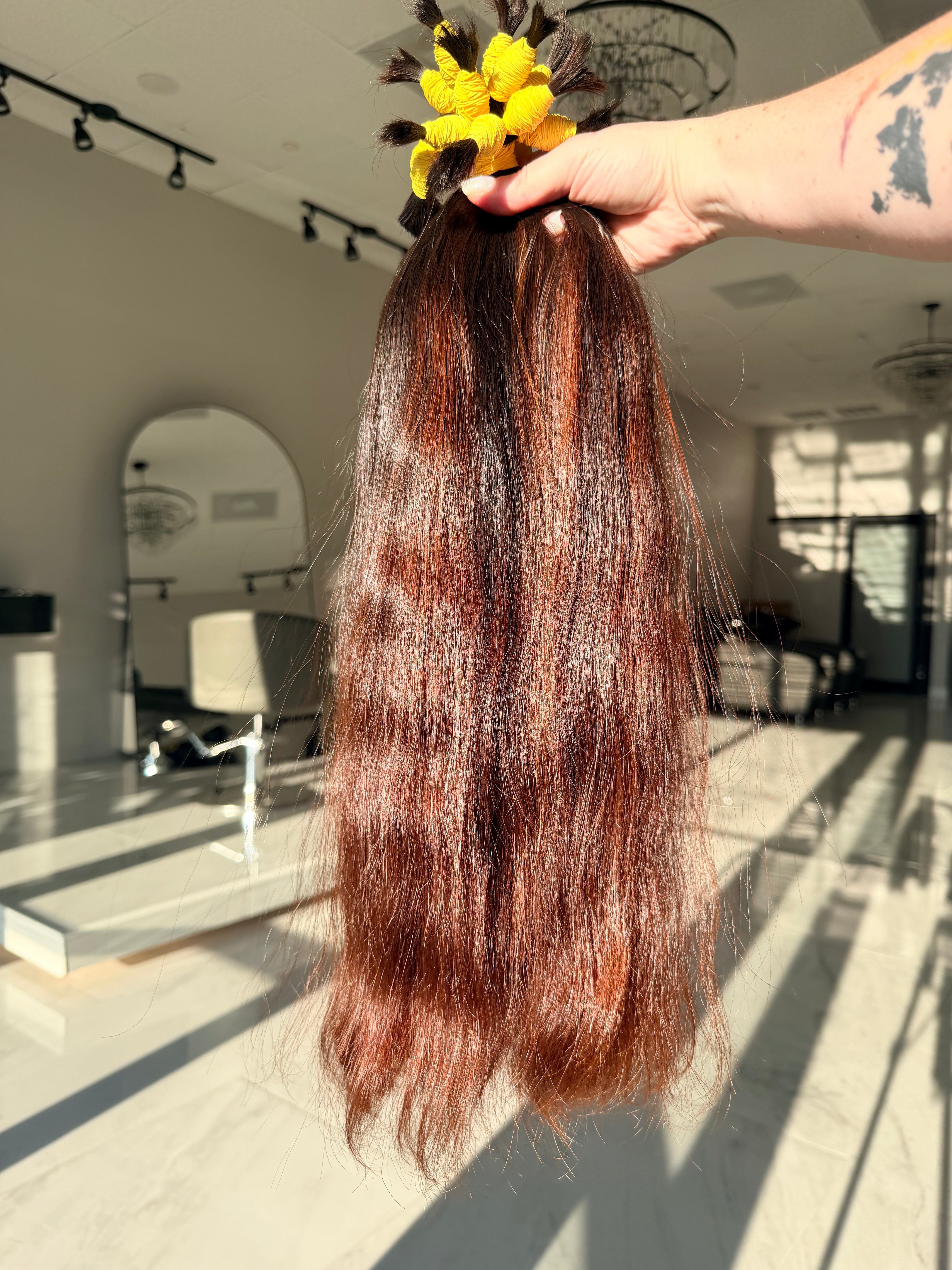 Premium Natural Straight Hair — Warm Copper Brown #0074 (20”)