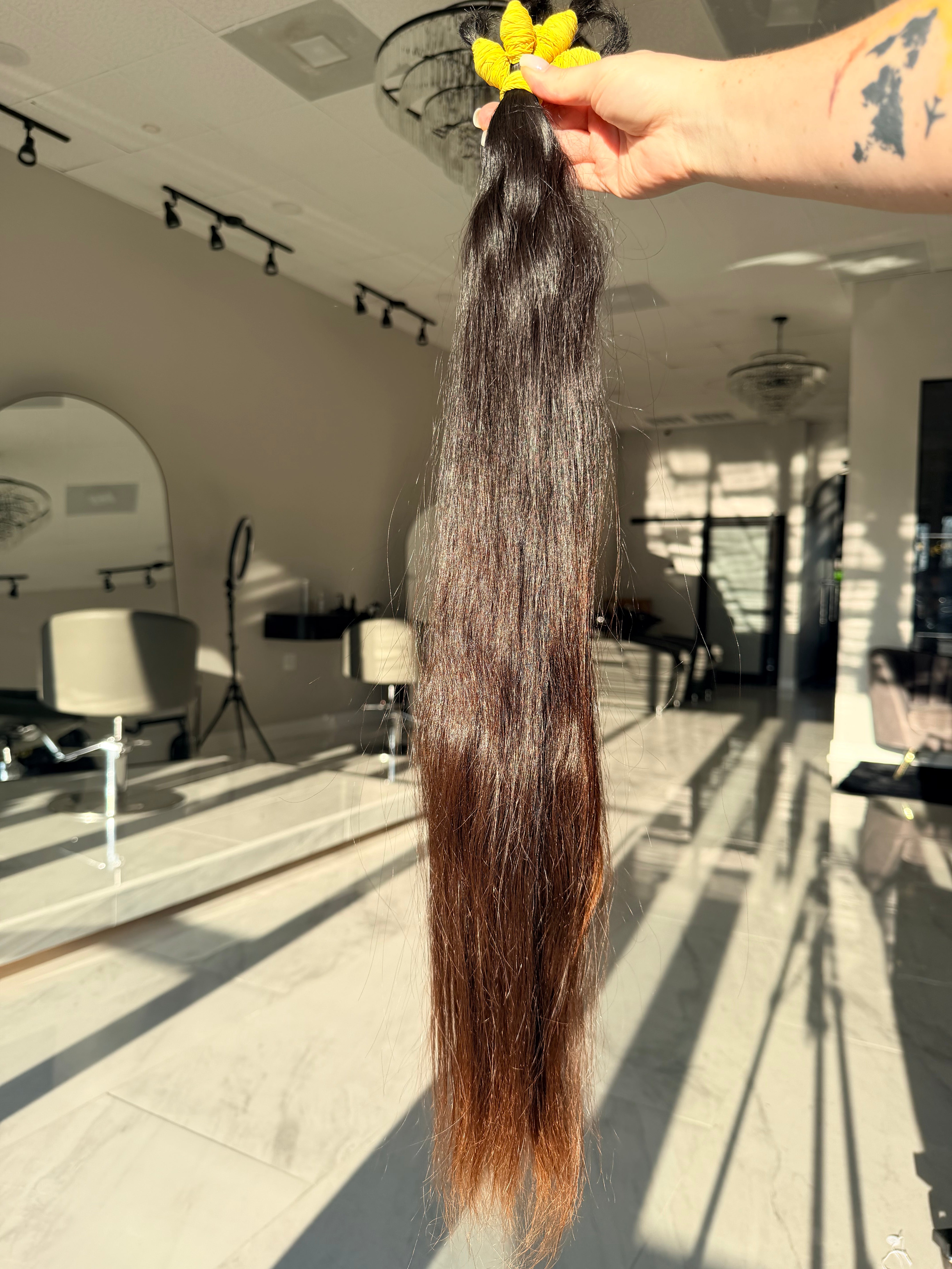 Premium Natural Straight Hair — Warm Brown #0076 (26”)