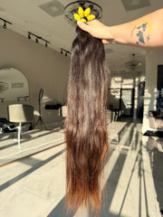 Premium Natural Straight Hair — Warm Brown #0076 (26”)