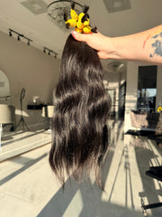 Premium Natural Wavy Hair — Natural Black #0078 (18”)