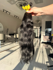 Premium Natural Wavy Hair — Natural Black #0080 (18”)