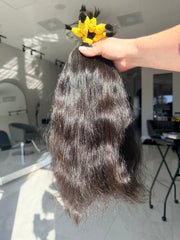 Premium Natural Coarse Wavy Hair — Dark Brown #0082 (16”)