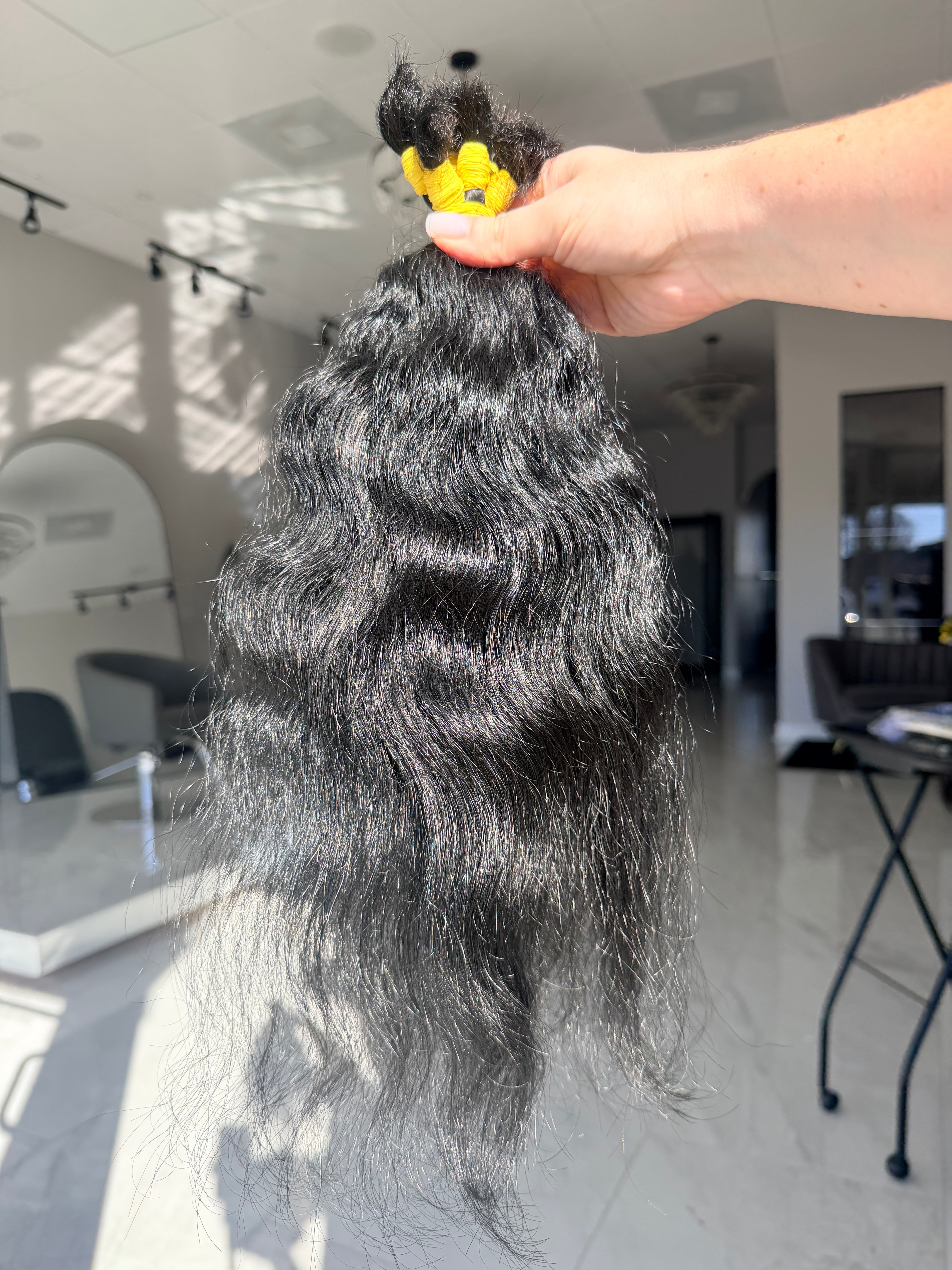 Premium Natural Coarse Wavy Hair — Black #0083 (16”)