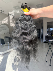 Premium Natural Coarse Wavy Hair — Black #0083 (16”)