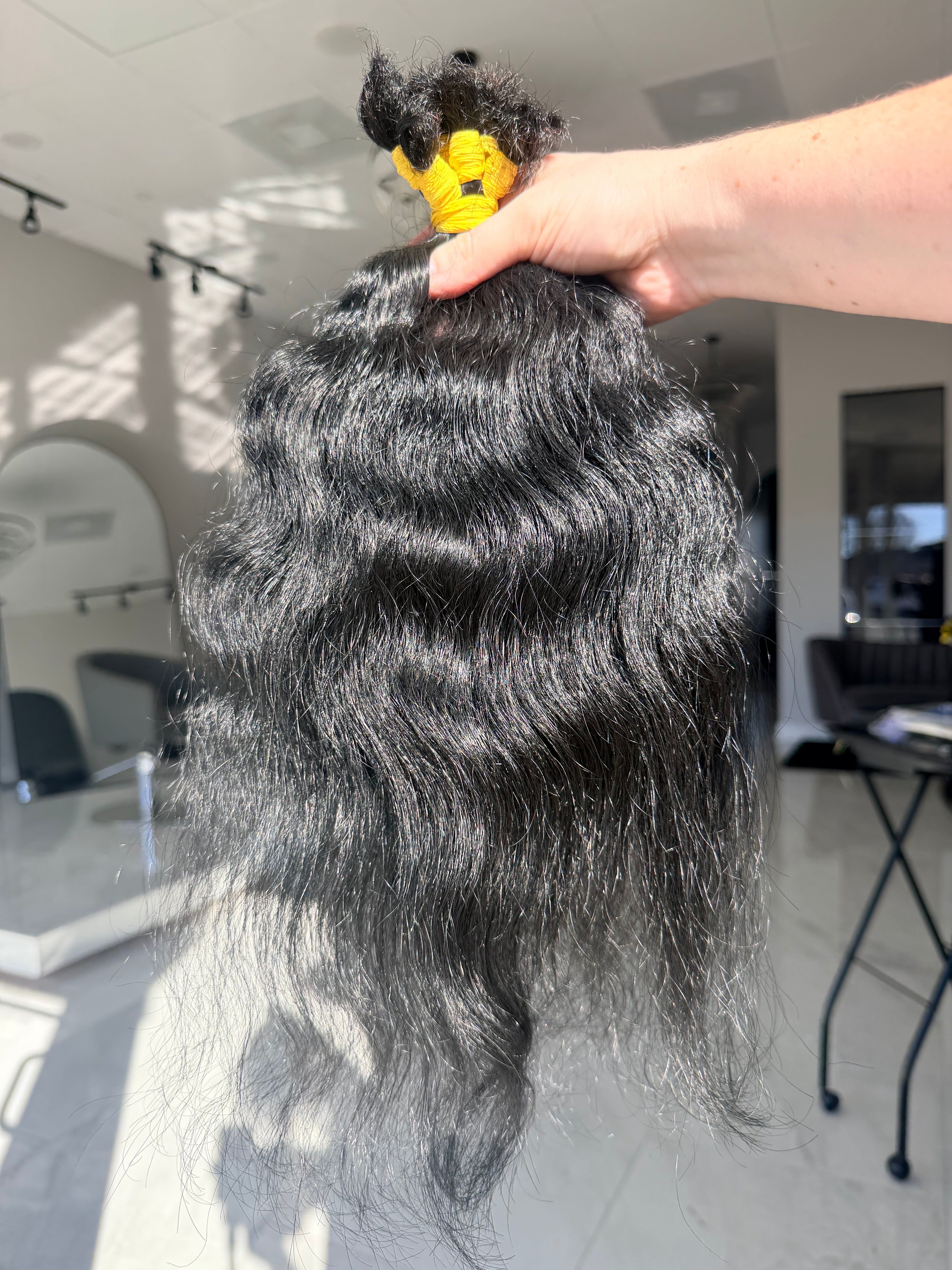 Premium Natural Coarse Wavy Hair — Black #0083 (16”)