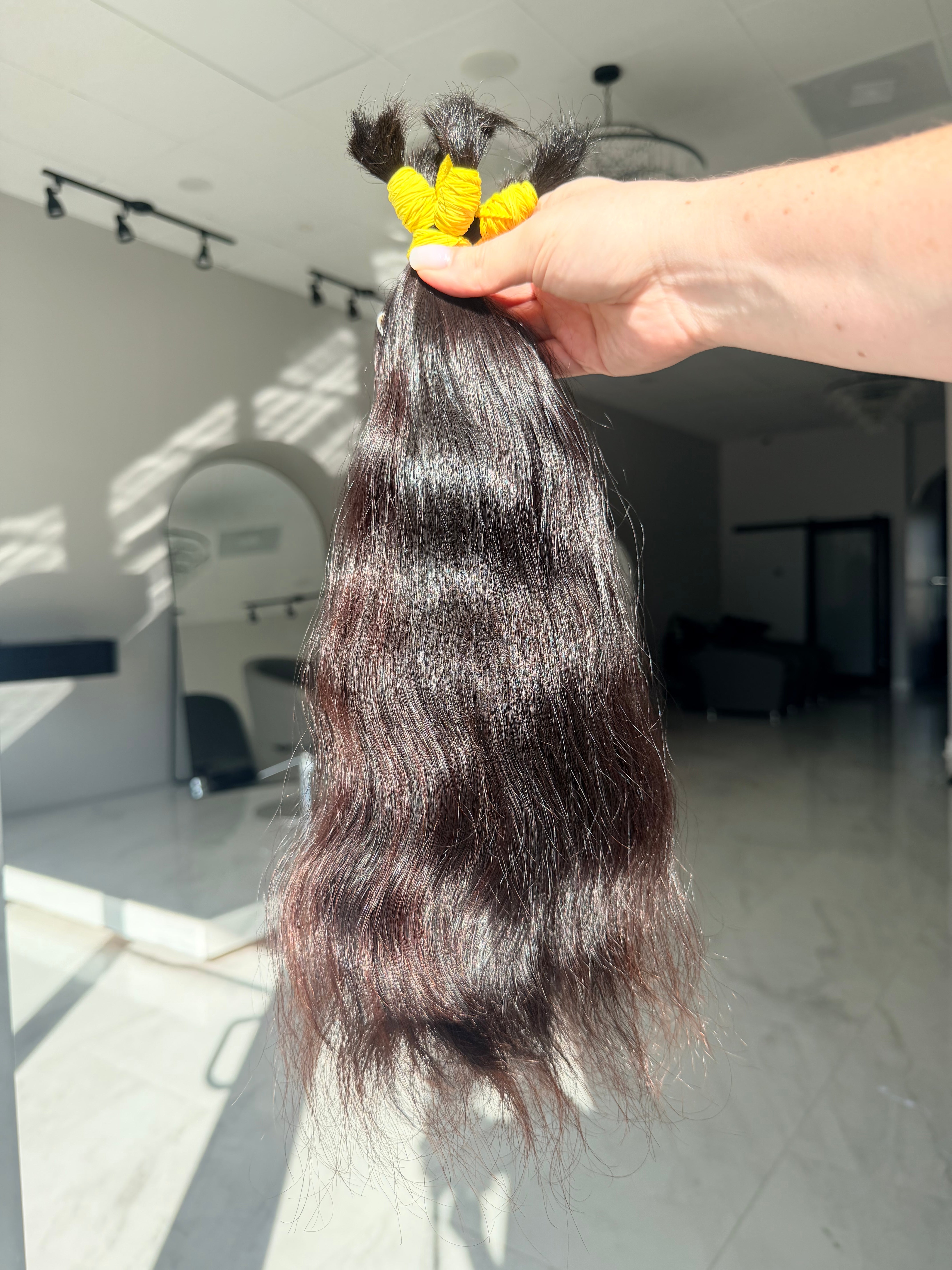 Premium Natural Wavy Hair — Dark Brown #0086 (16”)