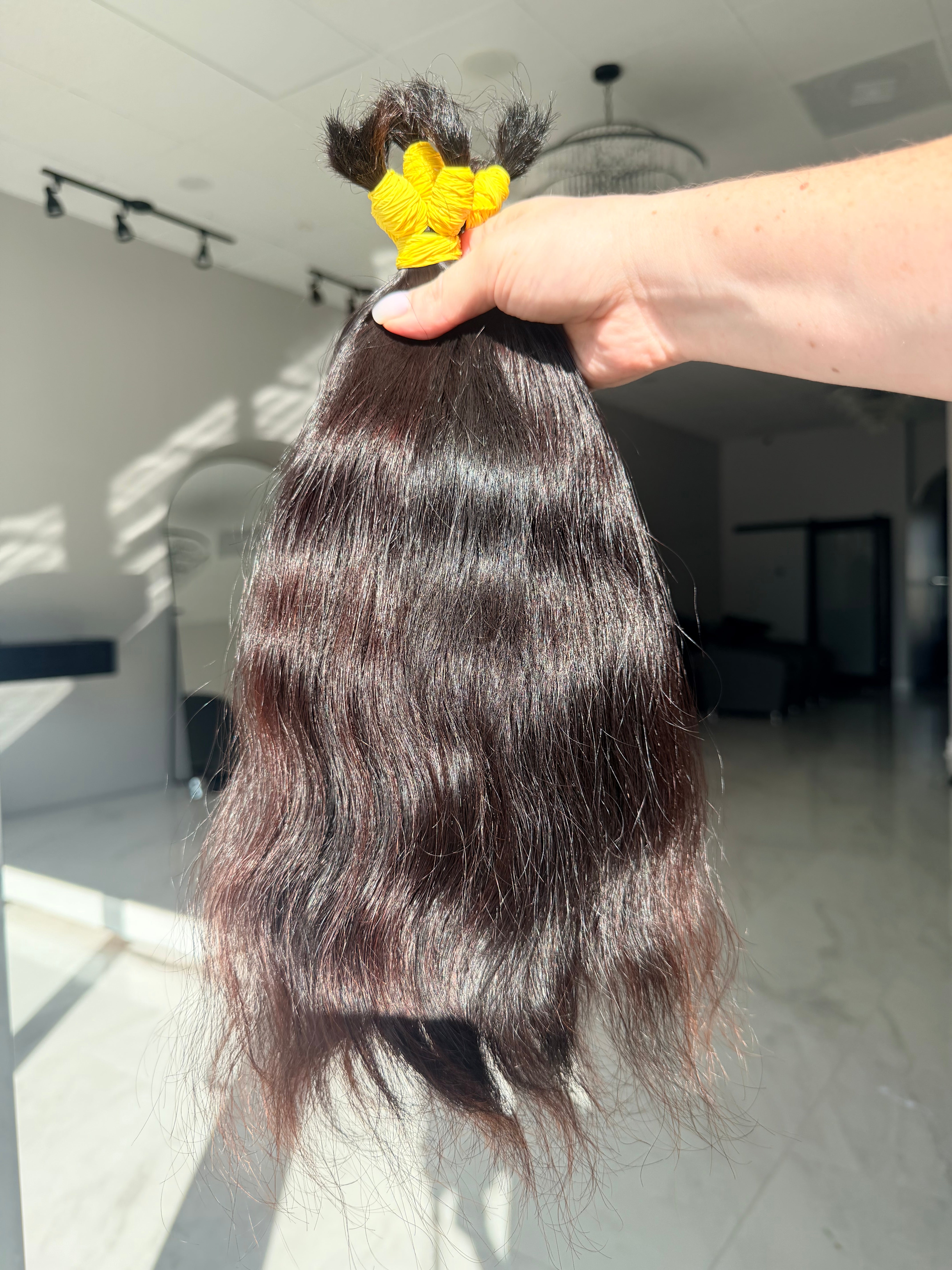 Premium Natural Wavy Hair — Dark Brown #0086 (16”)