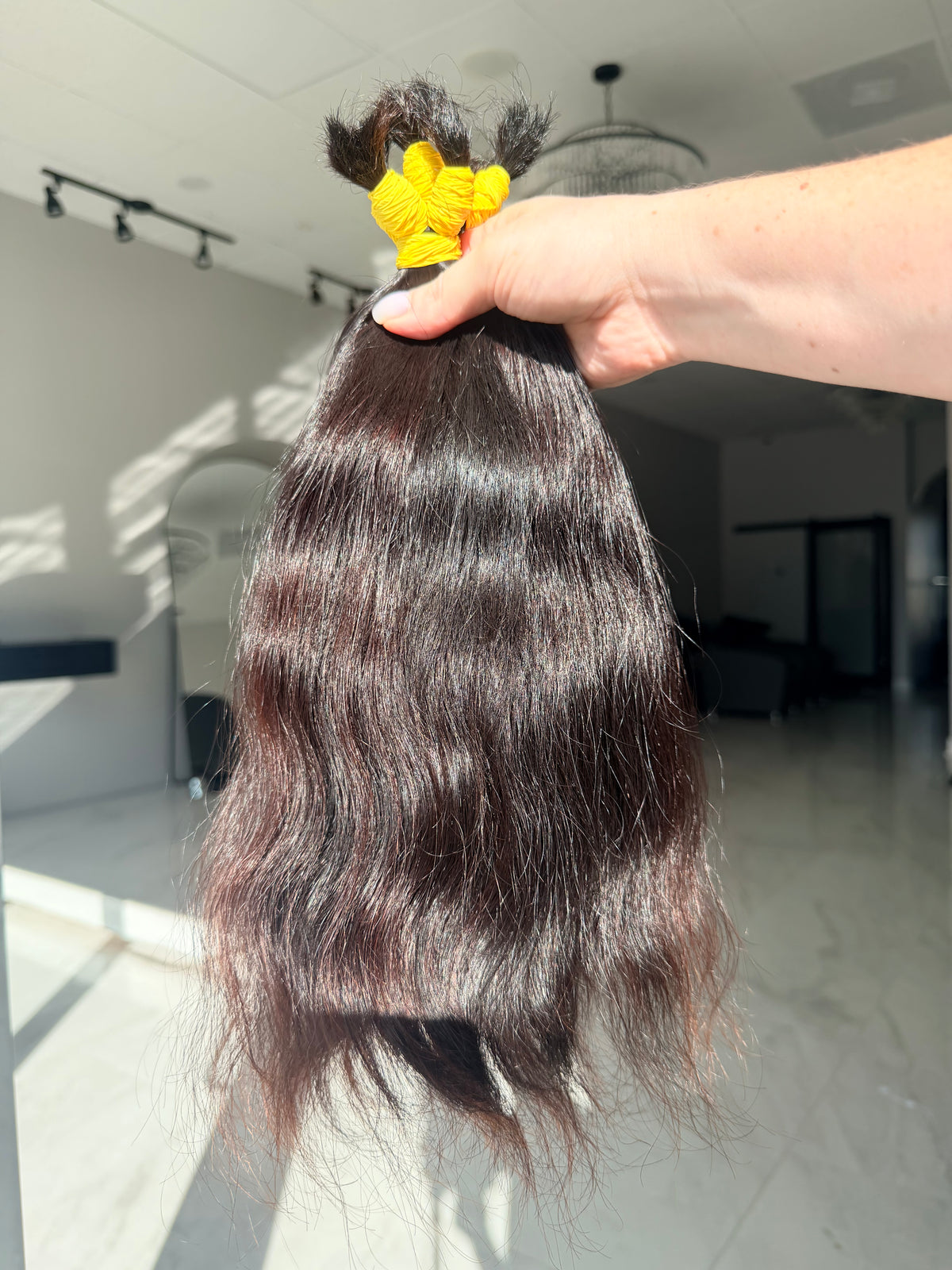 Premium Natural Wavy Hair — Dark Brown #0086 (16”)