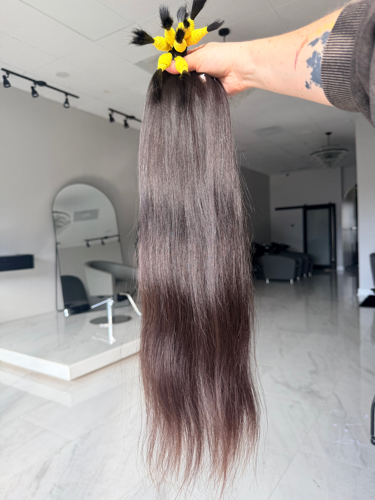 Premium Natural Straight Hair — Dark Brown #0088 (24”)